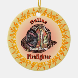Dallas Firefighter Keramik Ornament