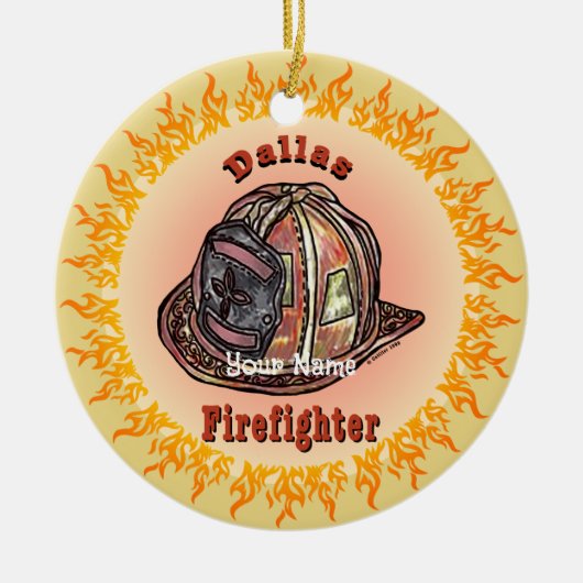 Dallas Firefighter Keramik Ornament (Vorne)