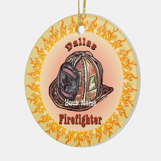 Dallas Firefighter Keramik Ornament (Links)