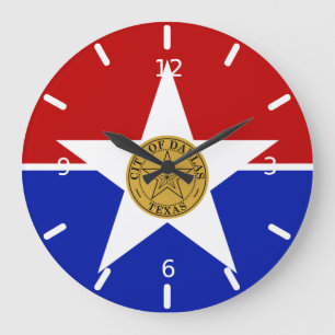 Dallas-Flagge Große Uhr