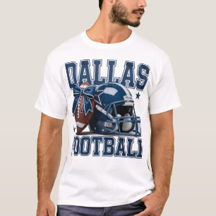 Dallas Football Fan Geschenk - Helm & Ball mit Bow T-Shirt