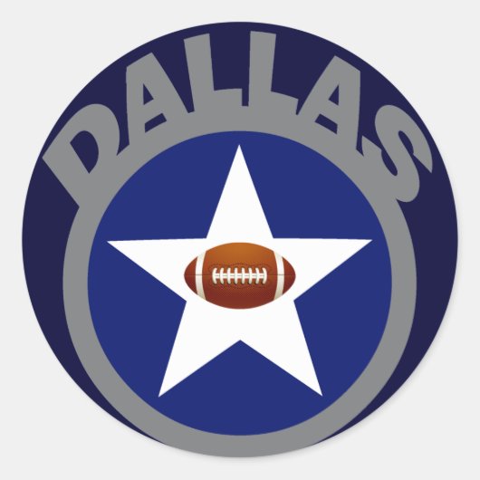 DALLAS FOOTBALL RUNDER AUFKLEBER (Vorderseite)
