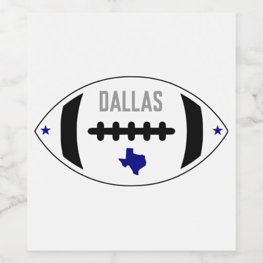 Dallas Football Theme Weinetikett (Einzelnes Label)