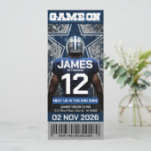 Dallas Football Ticket Birthday Invitation (Stehend Vorderseite)