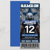Dallas Football Ticket Birthday Invitation (Vorne/Hinten)