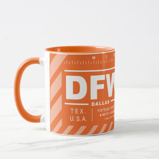Dallas-Fort Worth Internationaler Flughafen DFW Tasse (Links)