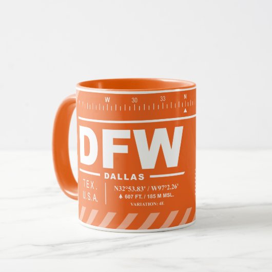 Dallas-Fort Worth Internationaler Flughafen DFW Tasse (Vorderseite Links)
