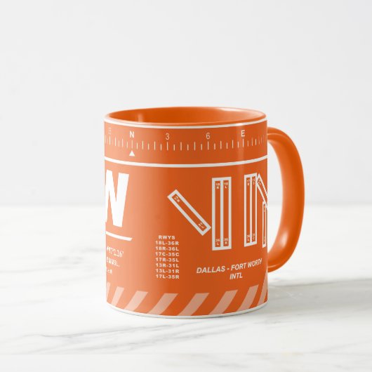 Dallas-Fort Worth Internationaler Flughafen DFW Tasse (VorderseiteRechts)