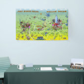 Dallas Fort Worth Texas Cartoon Karte Banner (Messeveranstaltung)