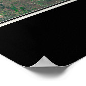 Dallas Fort Worth Texas von Space Satellite Karte Poster (Ecke)