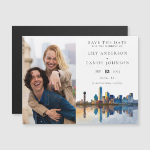 Dallas Foto Hochzeit Termin merken Magneteinladung