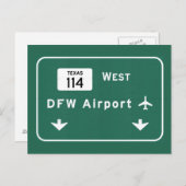 Dallas Ft Worth DFW Airport 114 Interstate Texas - Postkarte (Vorne/Hinten)