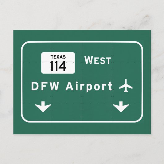 Dallas Ft Worth DFW Airport 114 Interstate Texas - Postkarte (Vorderseite)