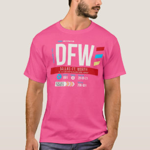 Dallas Ft Worth DFW Airport Code Gepäckstück Tag C T-Shirt
