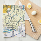 Dallas Ft. Worth Flyway Chart Geschirrtuch (Viertel Falte)