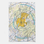 Dallas Ft. Worth Flyway Chart Geschirrtuch (Vertikal)