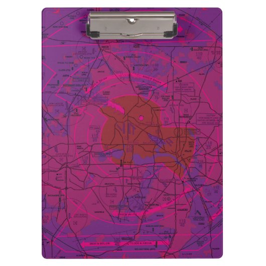 Dallas Ft. Worth Flyway Chart Klemmbrett (Vorderseite)