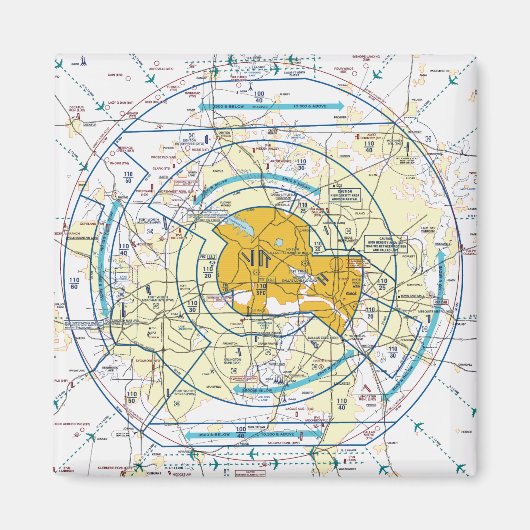 Dallas Ft. Worth Flyway Chart Magnet (Vorne)