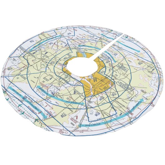 Dallas Ft. Worth Flyway Chart Polyester Weihnachtsbaumdecke (Schrägansicht)