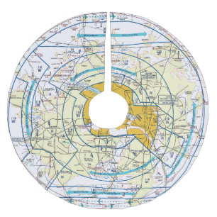 Dallas Ft. Worth Flyway Chart Polyester Weihnachtsbaumdecke