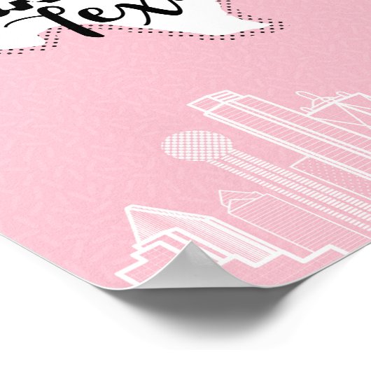 Dallas Hübsch in Rosa Poster (Ecke)