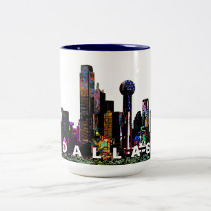 Dallas in Graffiti Zweifarbige Tasse