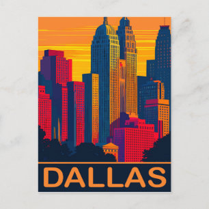 Dallas in lebendigen Farben, Reise Postkarte
