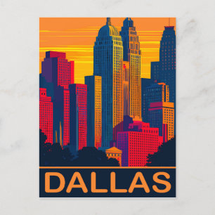 Dallas in lebhaften Farben, Reisen Postkarte