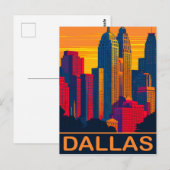 Dallas in lebhaften Farben, Reisen Postkarte (Vorne/Hinten)