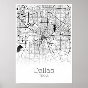 Dallas-Karte - Texas - Stadt-Karten-Plakat Poster