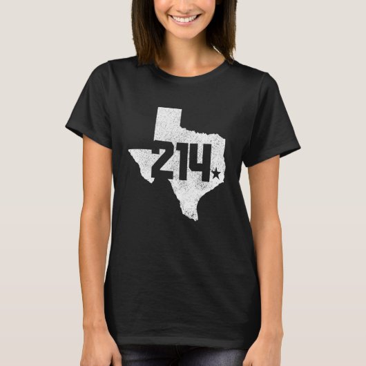 Dallas Landkreis 214 Area Code Texas Sate Map Prid T-Shirt (Vorderseite)