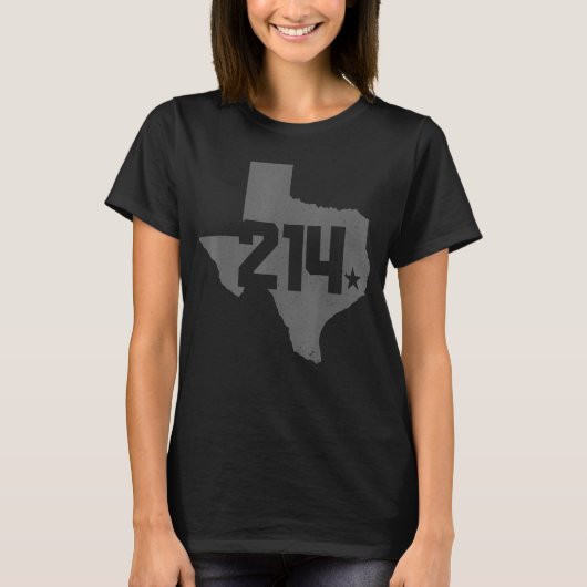 Dallas Landkreis 214 Area Code Texas Sate Map Prid T-Shirt (Vorderseite)