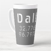 Dallas Latitude Longitude Milchtasse (Linke Ecke)