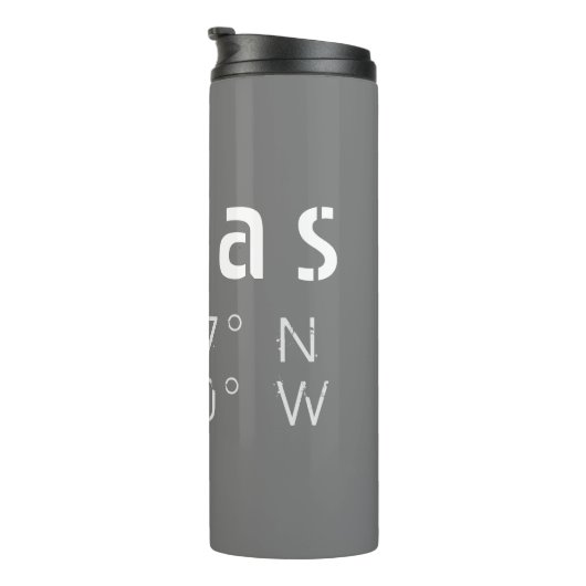 Dallas Latitude Longitude Thermosbecher (Nach rechts gedreht)