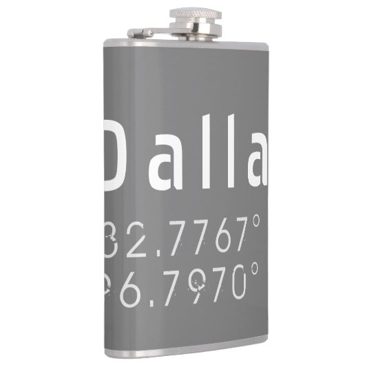 Dallas Latitude und Länge Flachmann (Rechts)