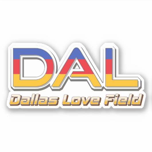 Dallas Liebe Field DAL Airport Code Aufkleber (Vorderseite)