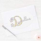 Dallas oder Ihr Name beginnend mit D-Label Ovaler Aufkleber (Umschlag)