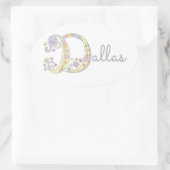 Dallas oder Ihr Name beginnend mit D-Label Ovaler Aufkleber (Tasche)
