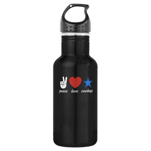 Dallas Peace Liebe Cowboys Design - stolz Edelstahlflasche (Vorderseite)