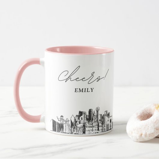 Dallas Personalisierte Hochzeitscoffee Tasse (Mit Donut)