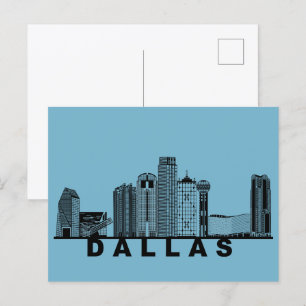 Dallas Postkarte – ikonische Skyline-Silhouette