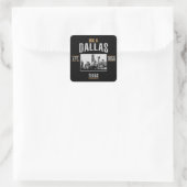 Dallas Quadratischer Aufkleber (Tasche)