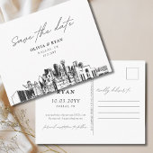 Dallas Save the Date Postcard Wedding Postkarte