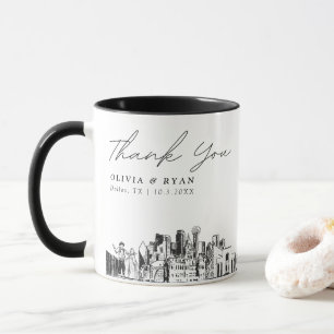 Dallas Sketch Einfache Tasse für Hochzeitscoffee