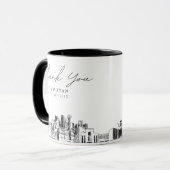 Dallas Sketch Einfache Tasse für Hochzeitscoffee (Vorderseite Links)