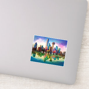 Dallas Skyline Abstrakt Art Aufkleber