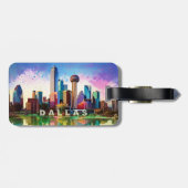 Dallas Skyline Abstrakt Art Gepäckanhänger (Rückseite horizontal)