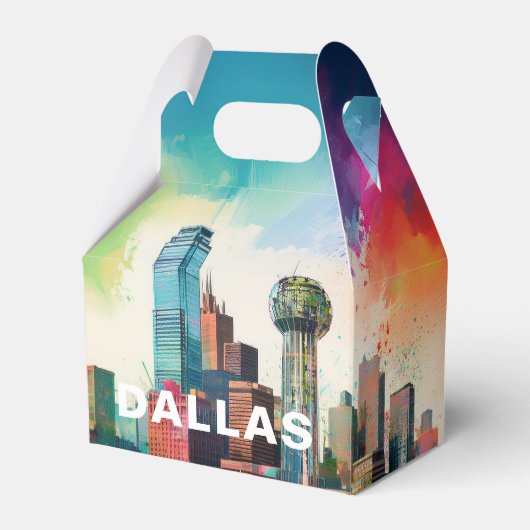 Dallas Skyline Abstrakt Art Geschenkschachtel (Vorderseite)