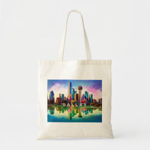 Dallas Skyline Abstrakt Art Tragetasche