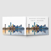 Dallas Skyline Aquarell-Hochzeit Gästebuch (Voll)